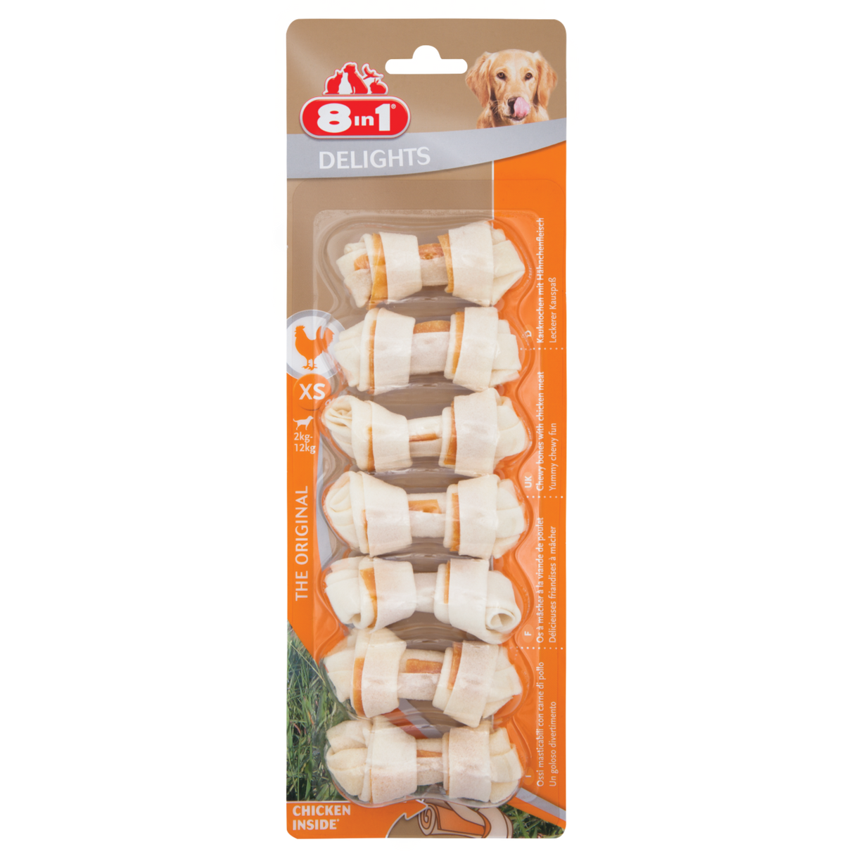 8in1 Delights Kauknochen XS für Hunde – XS, 7 Stück für Hunde bis 12 kg