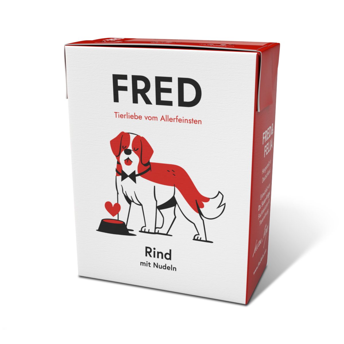FRED Rind mit Nudeln – Nassfutter für Hunde, monoprotein, 10 x 390 g