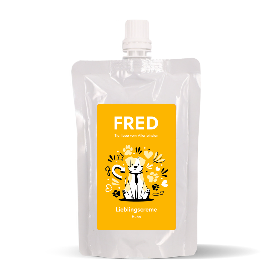 FRED Lieblingscreme Huhn – Cremiger Hundeснack mit Hühnerleber, 100 g