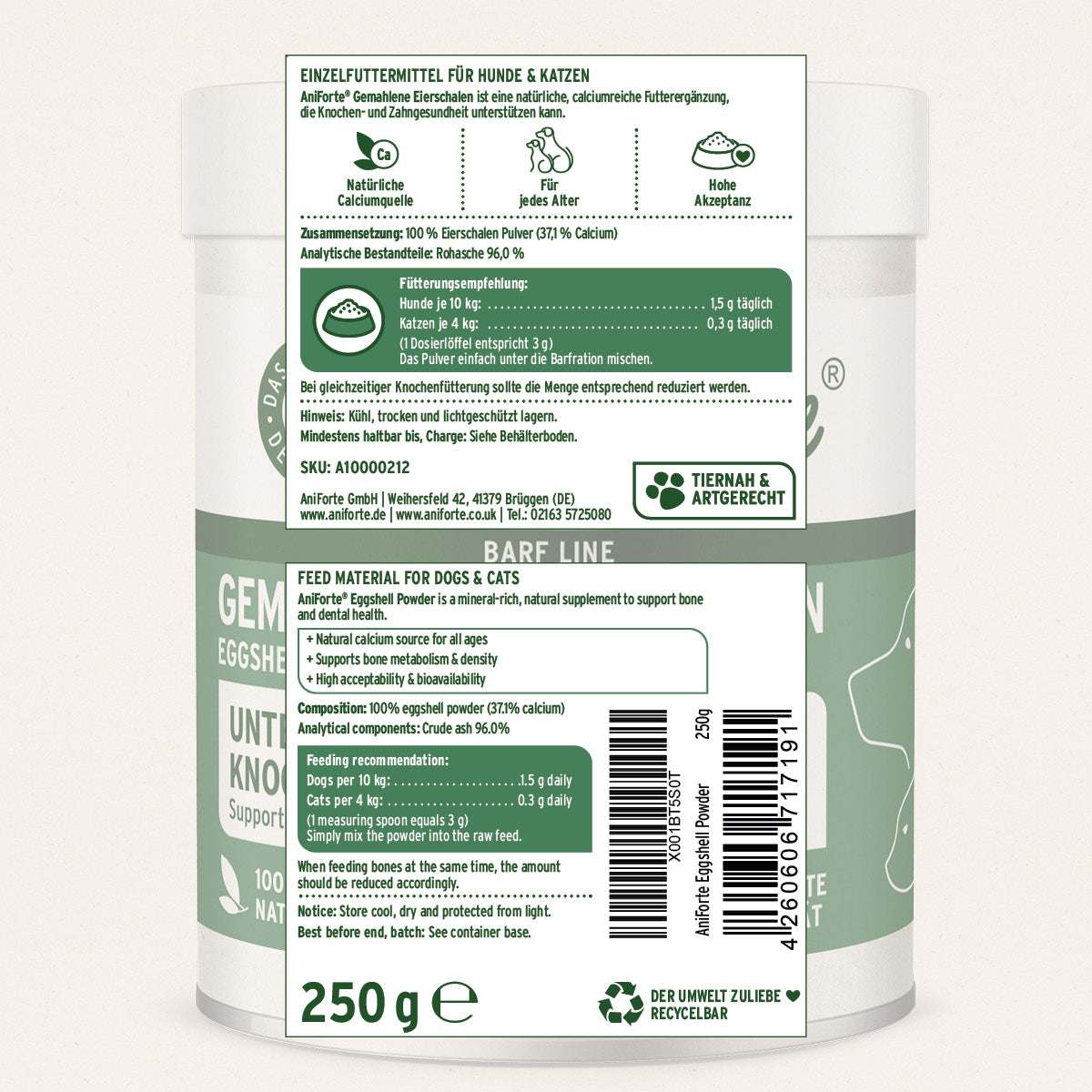 AniForte Gemahlene Eierschalen 250 g