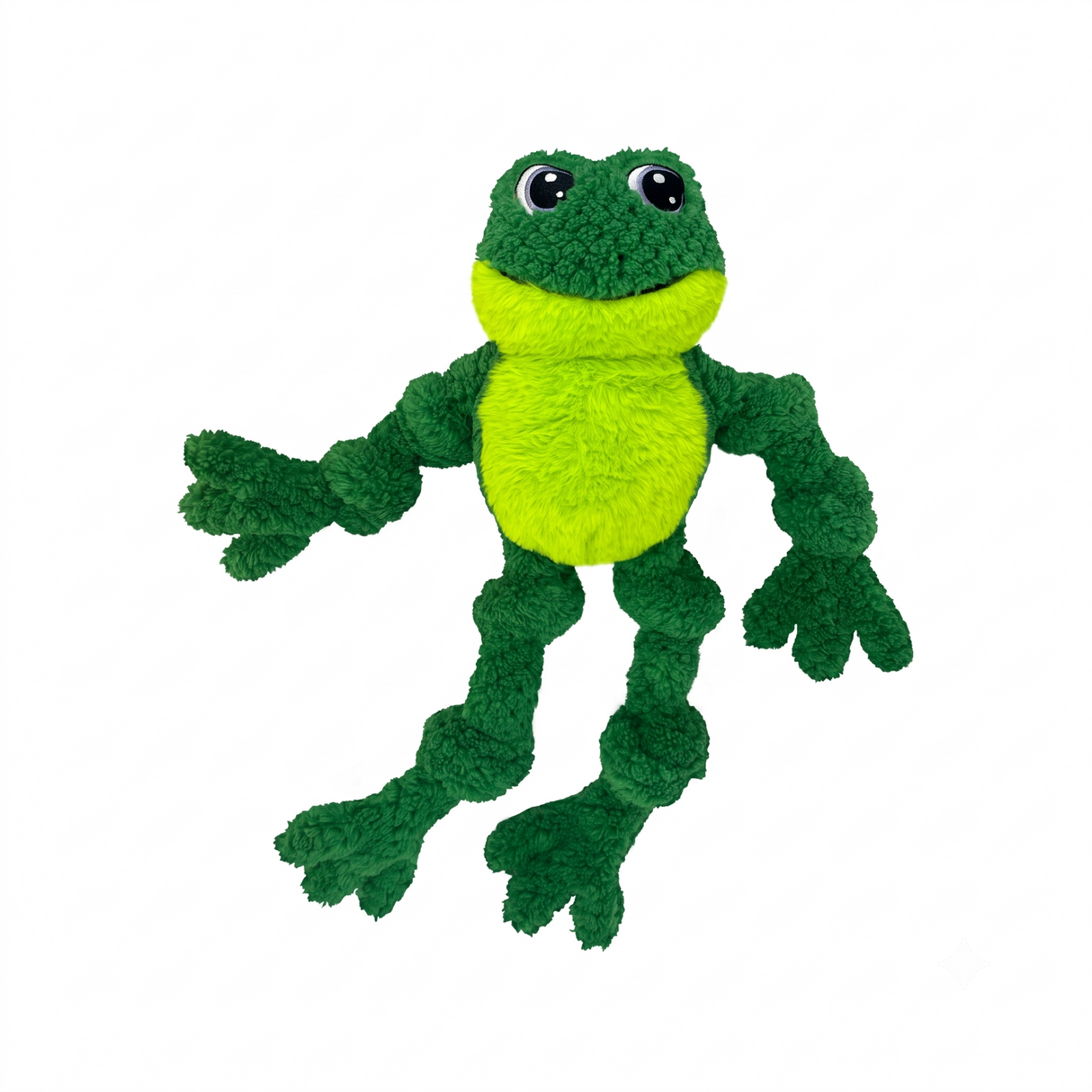 KONG Knots Frog L/XL – Plüsch-Hundespielzeug mit Seilskelett & Quietscher | 45 cm