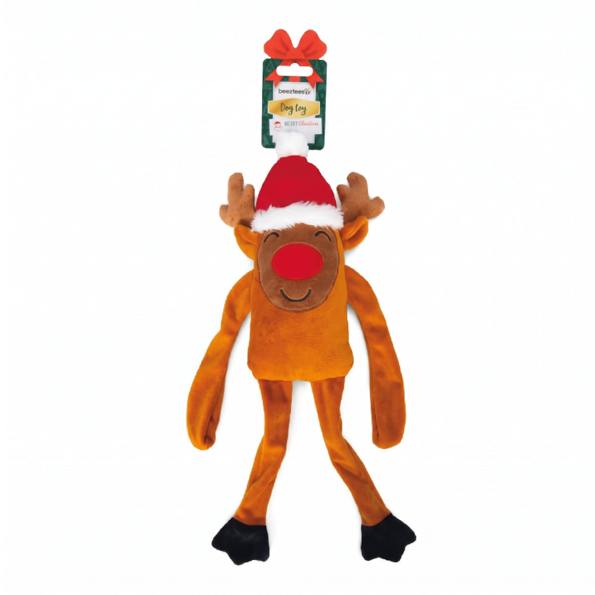 Beeztees Xmas Rentier Rudy – Hundespielzeug mit Quietscher, 45 cm