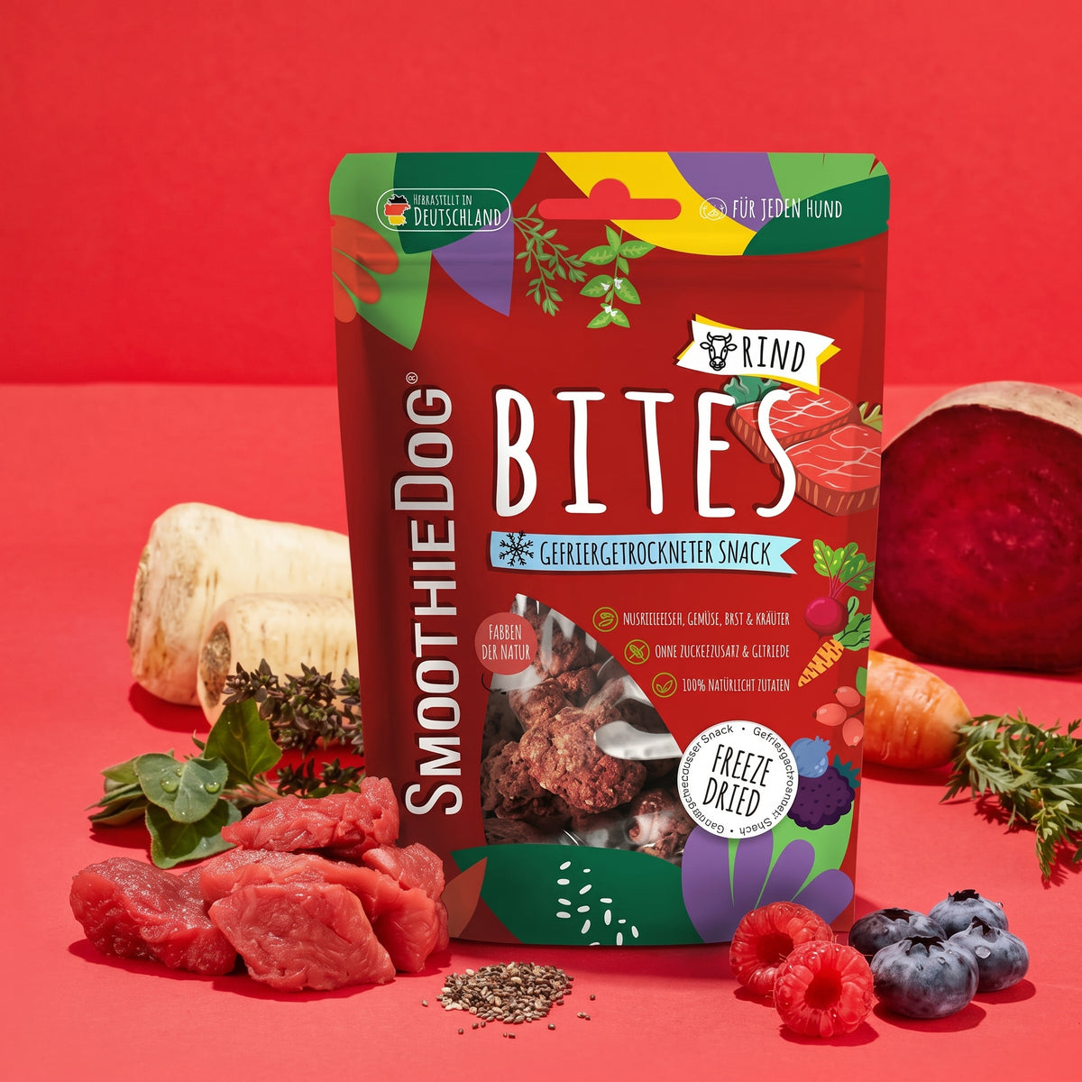 SmoothieDog Bites Rind, gefriergetrocknete Hundesnacks 40 g