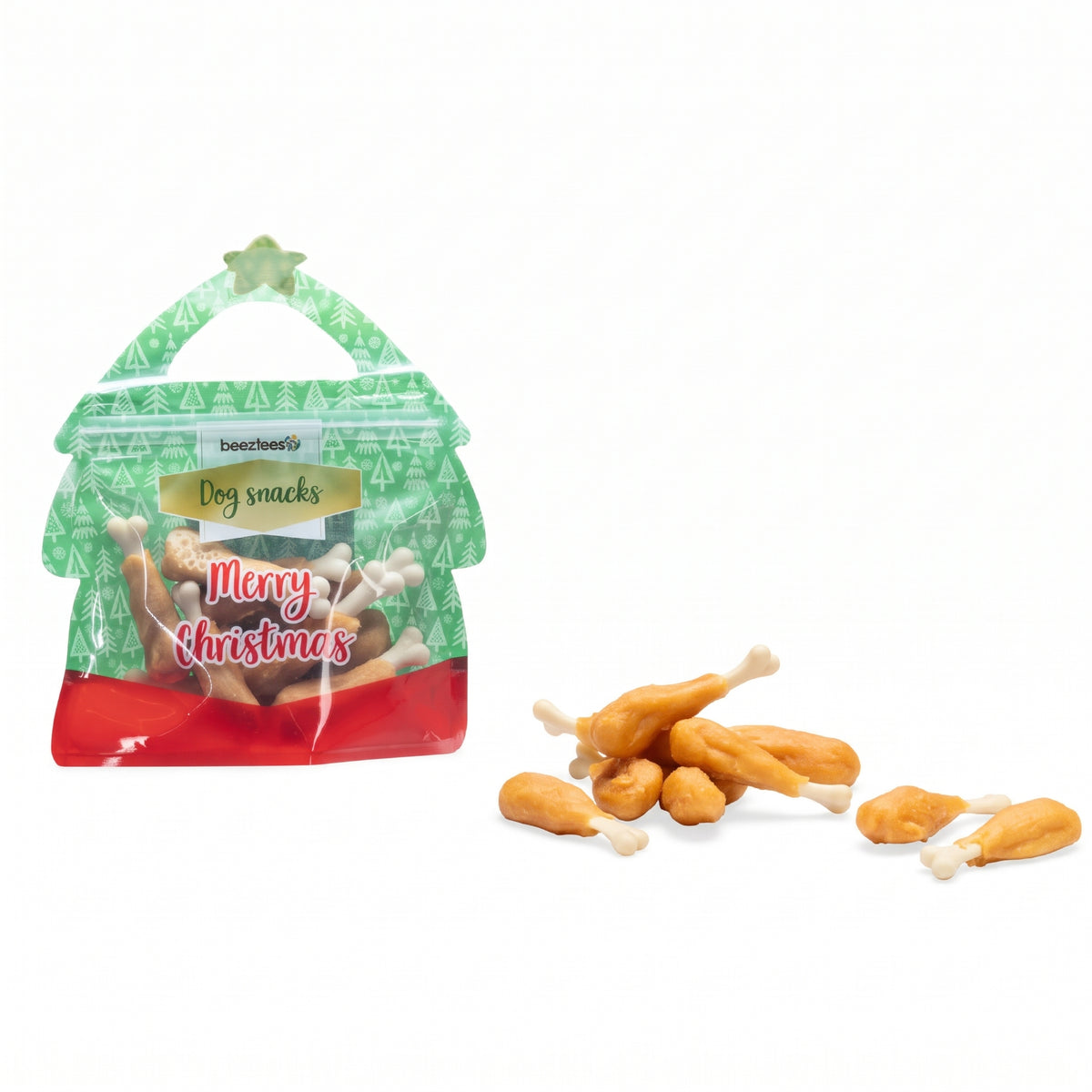Beeztees Weihnachts-Hähnchenkeulen – Hundesnack, 160 g