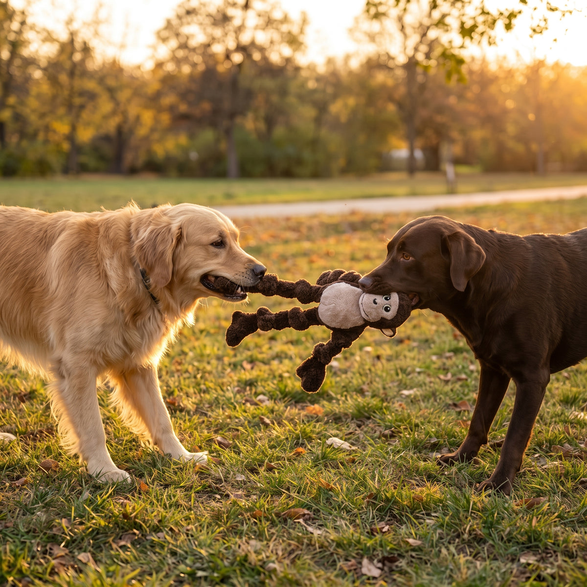 KONG Knots Monkey – Plüsch-Affe mit Knotenseil für Hunde