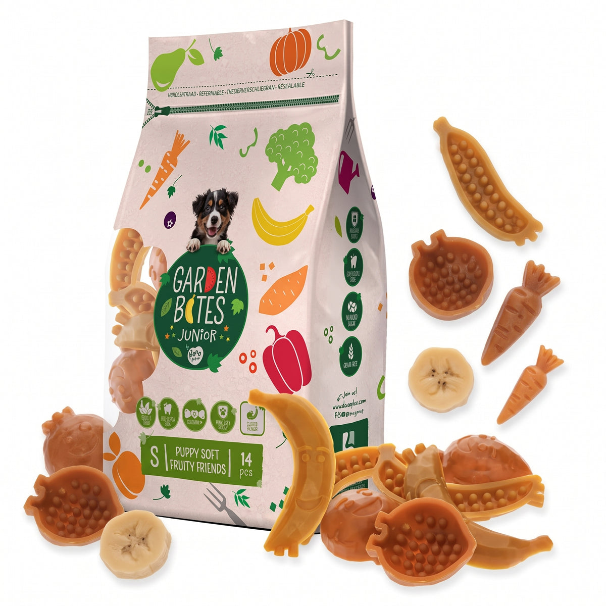 Duvo+ Garden Bites Puppy Soft Fruity Friends – vegane Welpensnacks