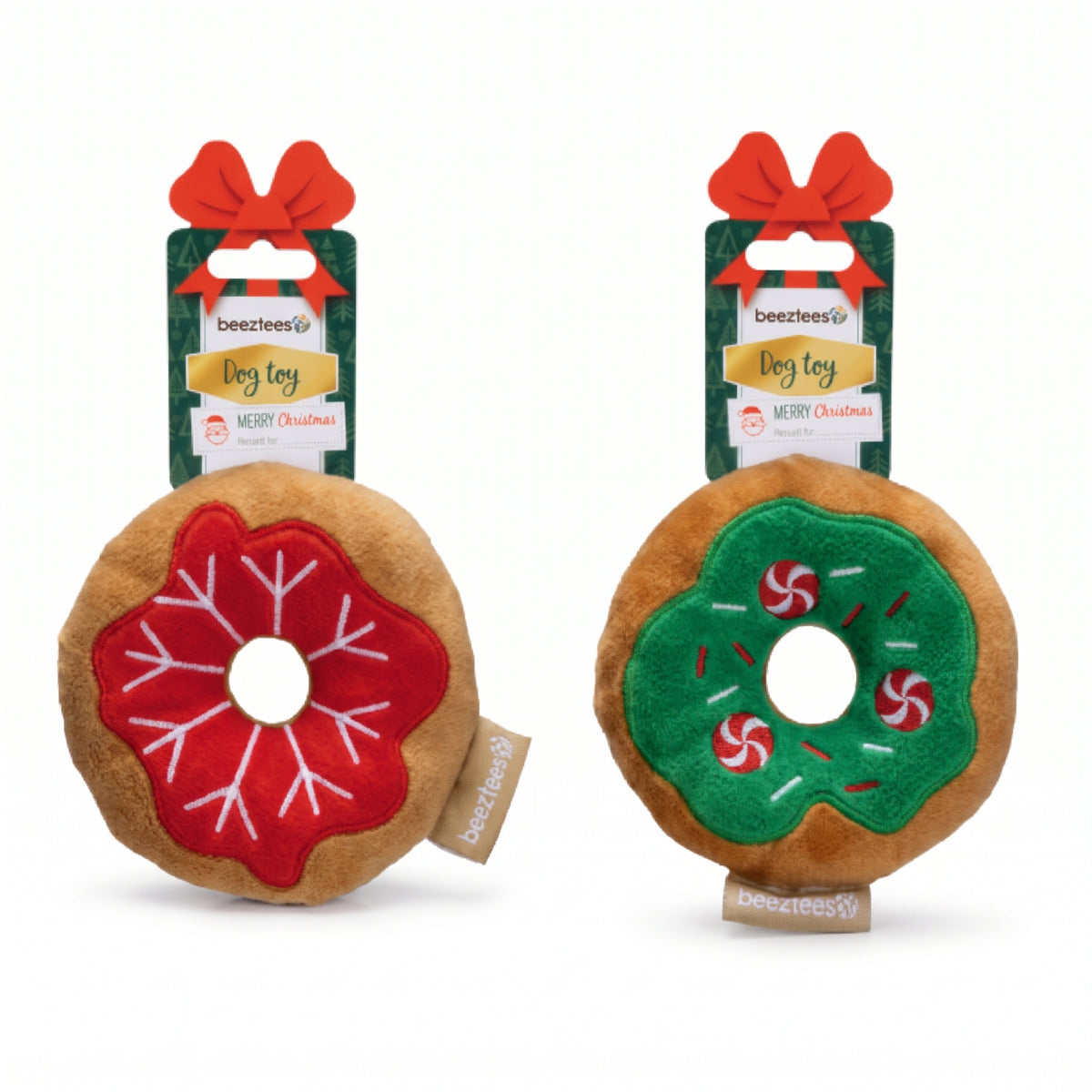 Beeztees Weihnachts-Donut für Hunde ohne Squeaker