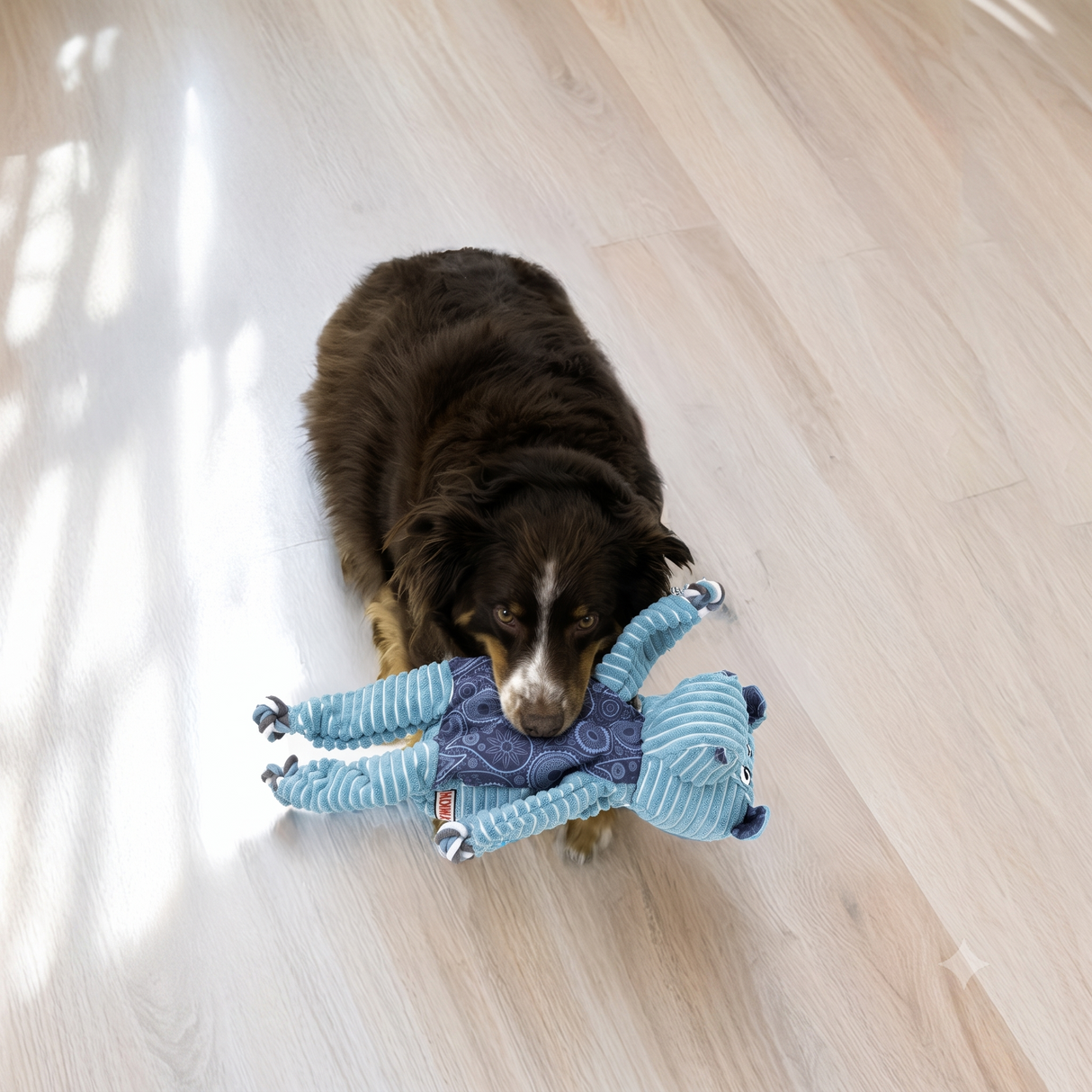 KONG Floppy Knots Hippo Jumbo XL – Plüsch-Hundespielzeug mit Knotenseil & Quietscher