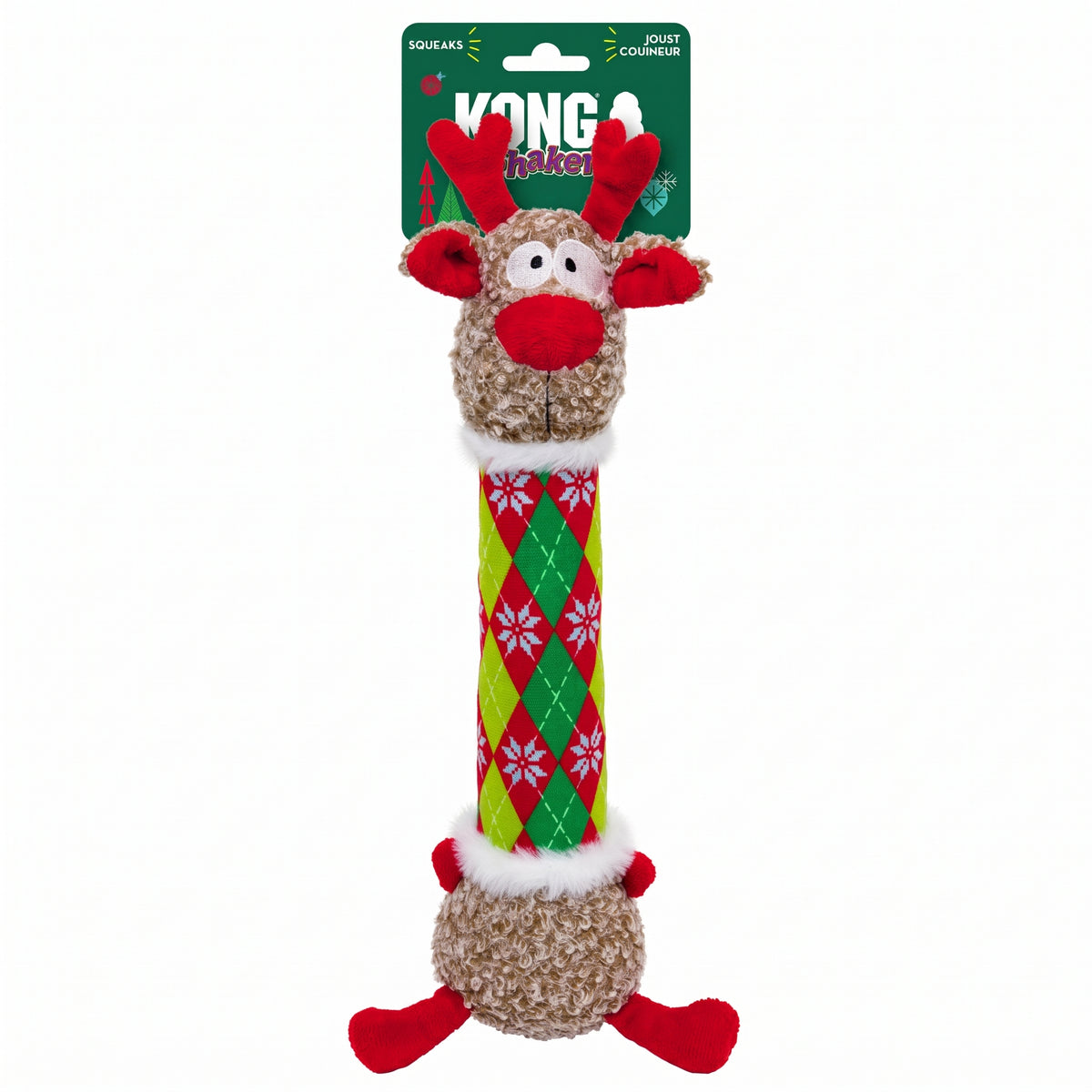 KONG Holiday Shakers™ Luvs Argyle Reindeer M – Limited Edition 2026