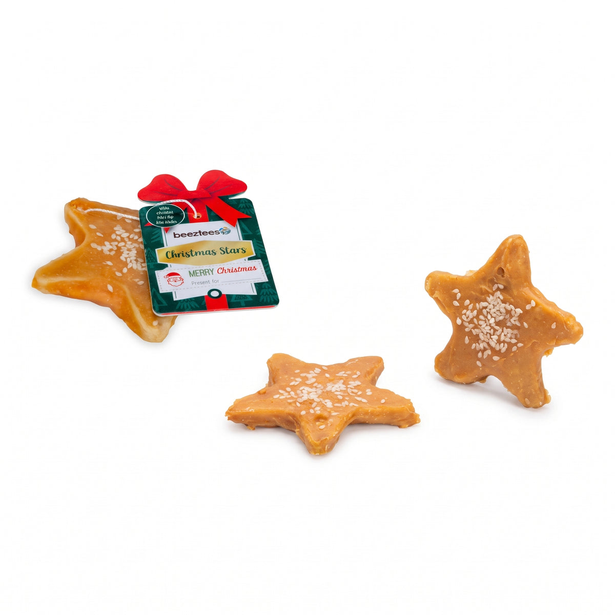 Beeztees Weihnachtsstern mit Huhn – Hundesnack, 9 cm