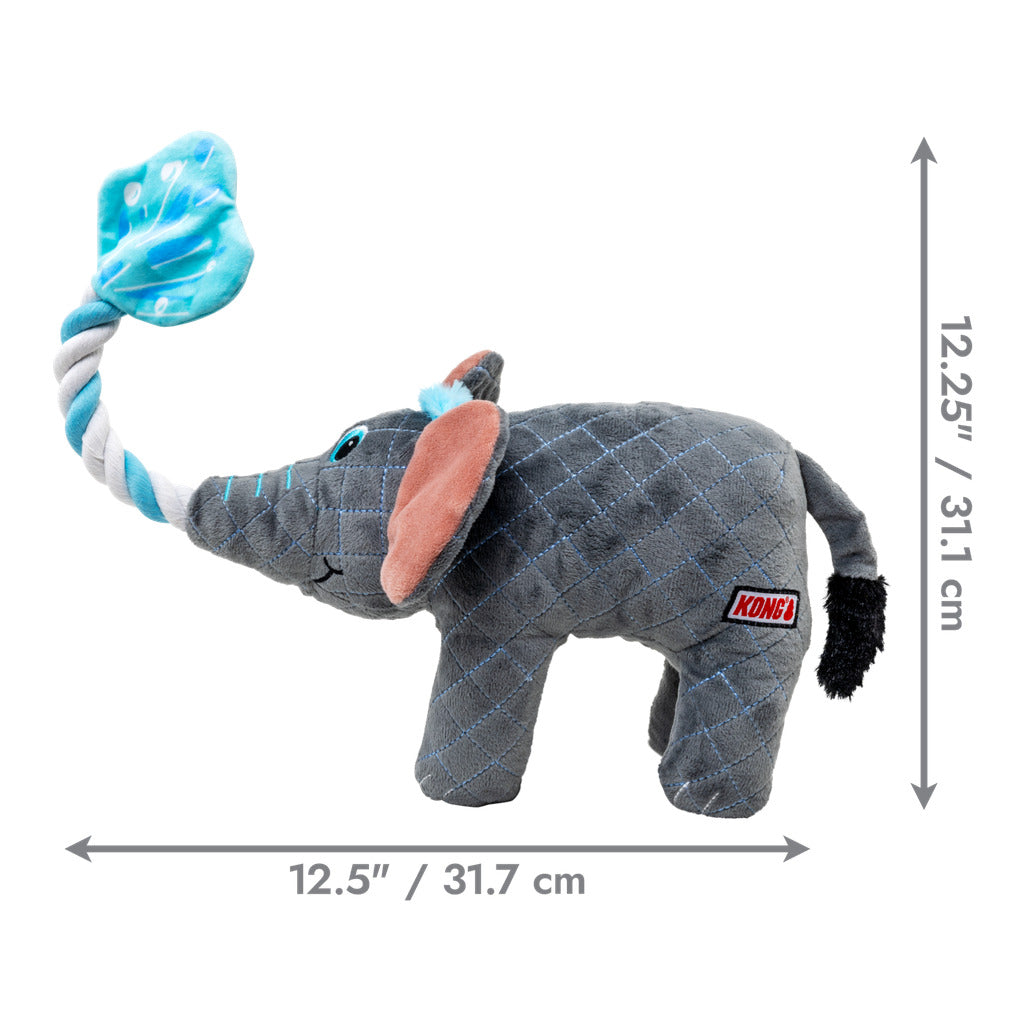 KONG Bendeez Elephant Hundespielzeug – Plüsch & Seil mit Quietscher