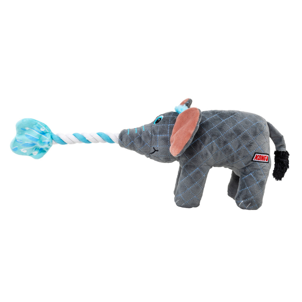 KONG Bendeez Elephant Hundespielzeug – Plüsch & Seil mit Quietscher