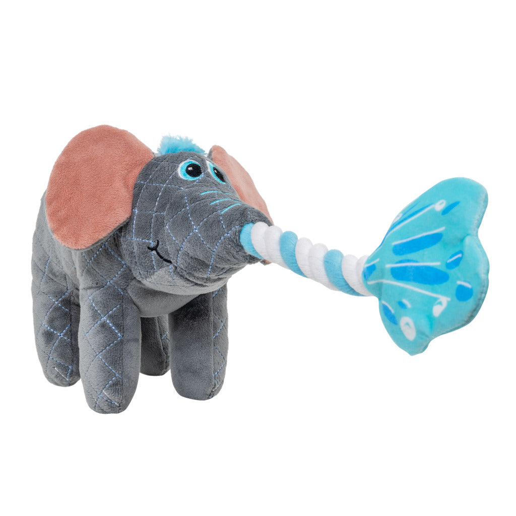 KONG Bendeez Elephant Hundespielzeug – Plüsch & Seil mit Quietscher