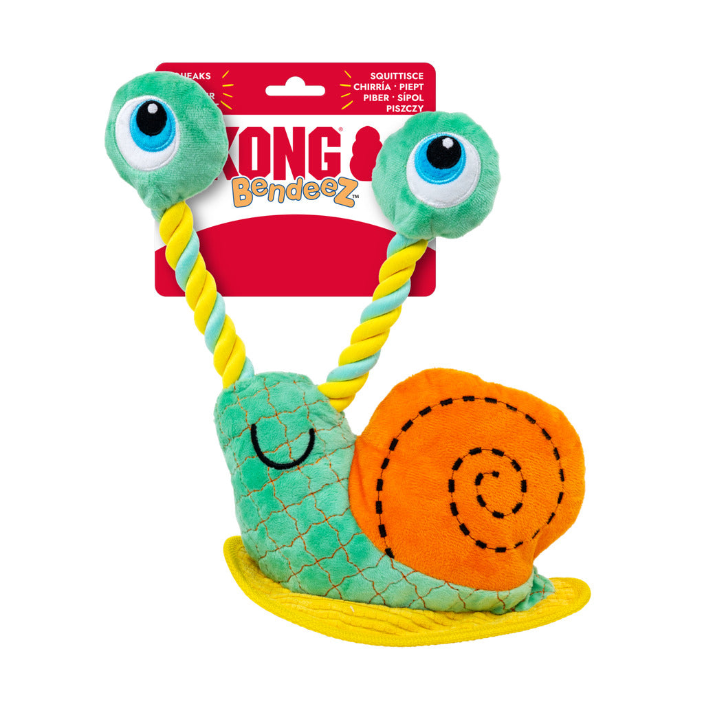 KONG Bendeez Snail – Robustes Plüsch-Seilspielzeug für Hunde