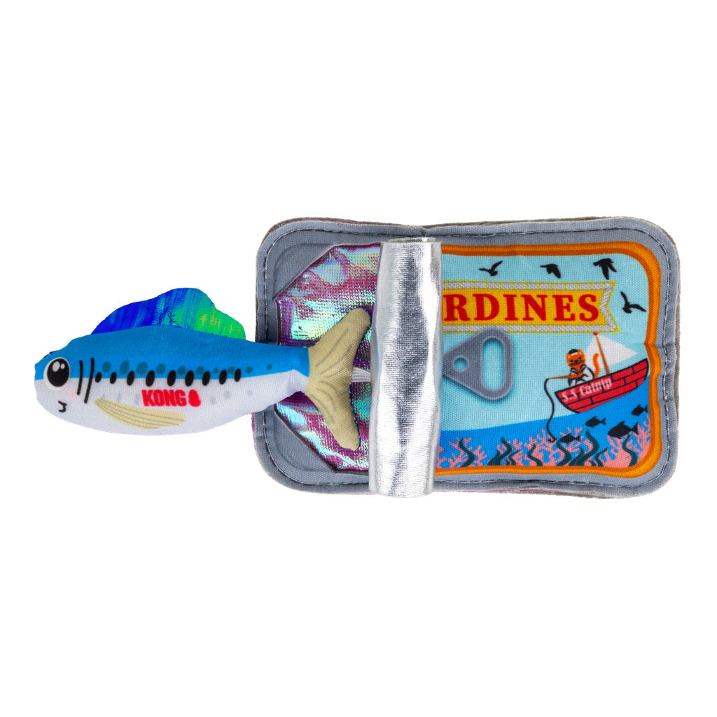 KONG Crackles Sardine Katzenspielzeug – mit Katzenminze, Glöckchen & Knistereffekt