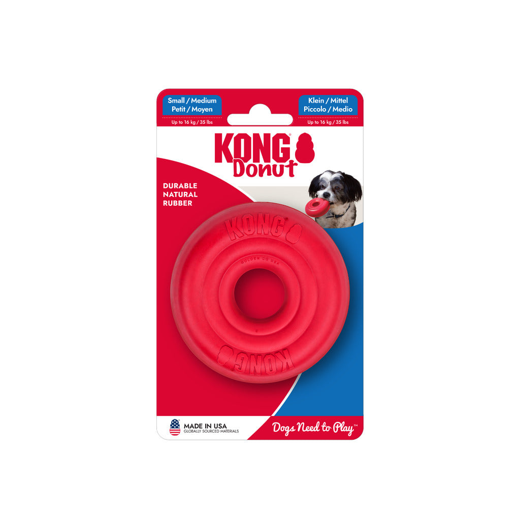 KONG Donut Hundespielzeug – Robustes Kauspielzeug aus Naturkautschuk