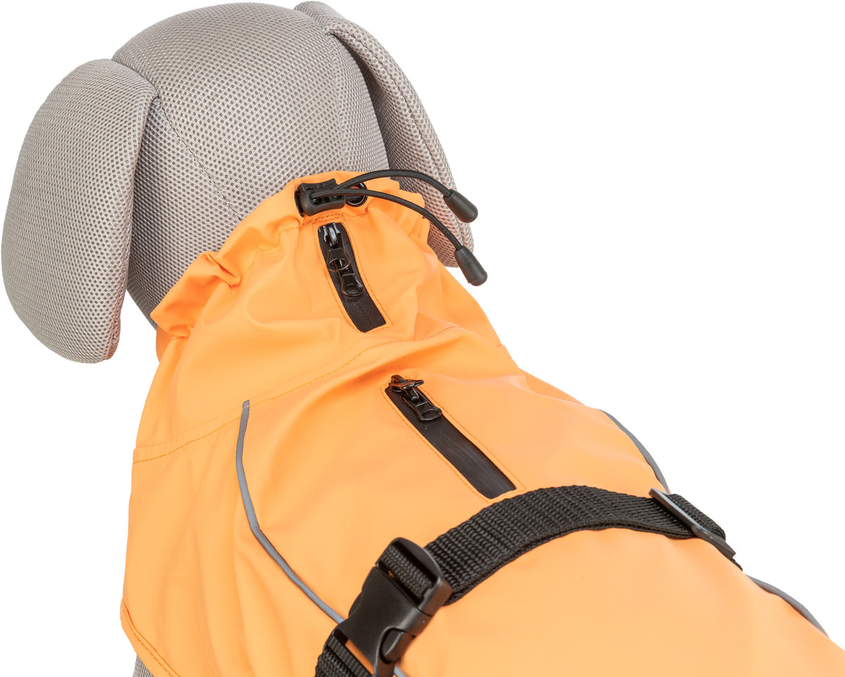 TRIXIE Hunde Regenmantel Vimy – wasserdicht, mit Bauchschutz & Reflektoren | Pink, Flieder & Orange