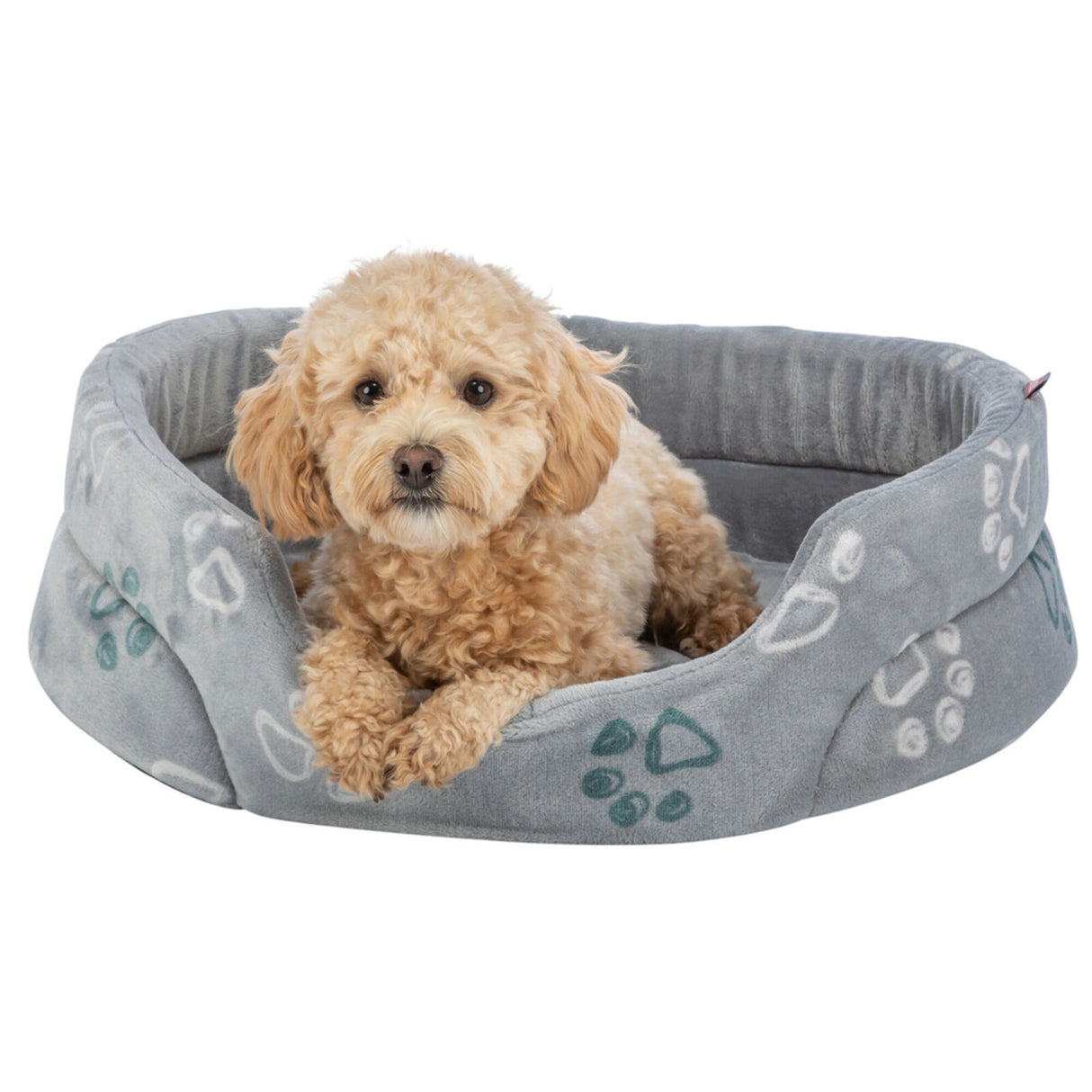 Hundebett Jimmy Softplüsch, oval, hellgrau