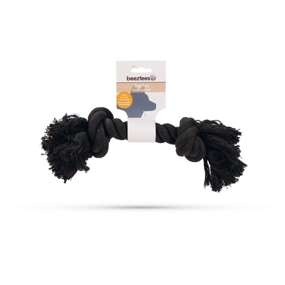 Hunde Spieltau mit 2 Knoten Schwarz