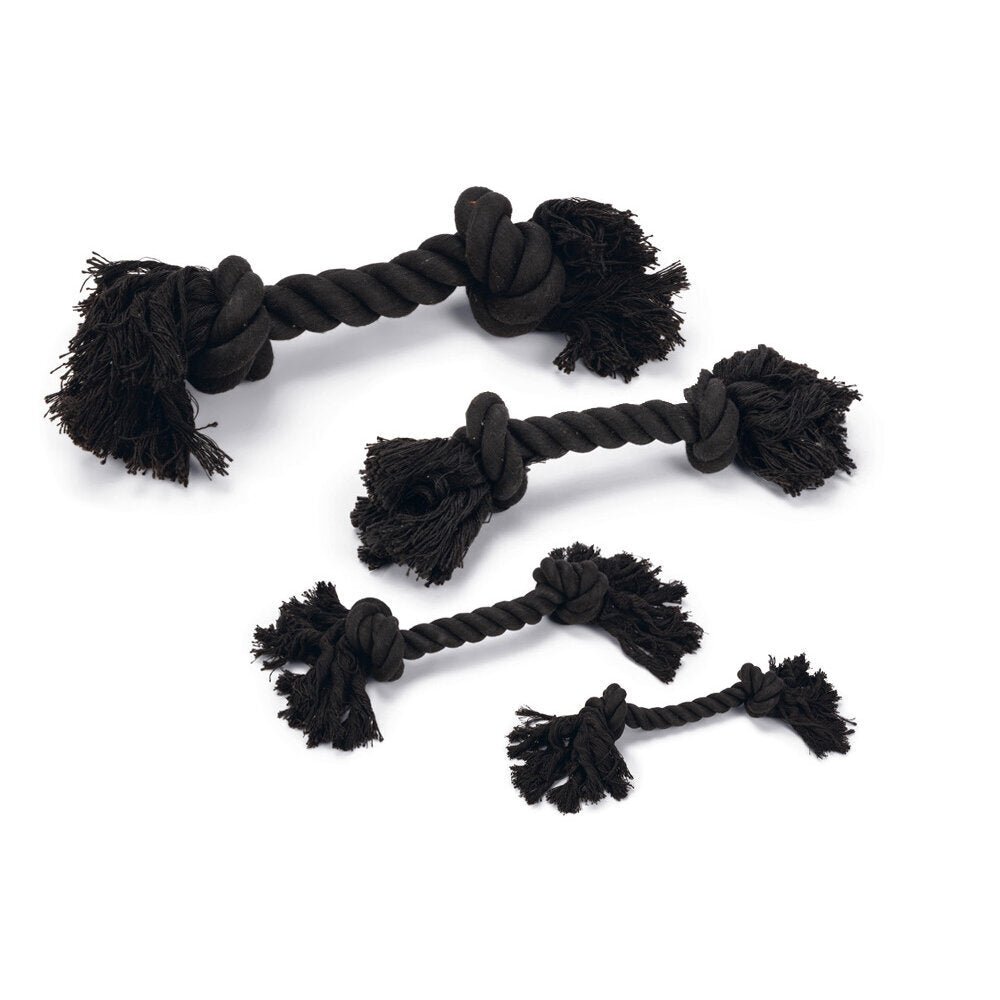 Hunde Spieltau mit 2 Knoten Schwarz