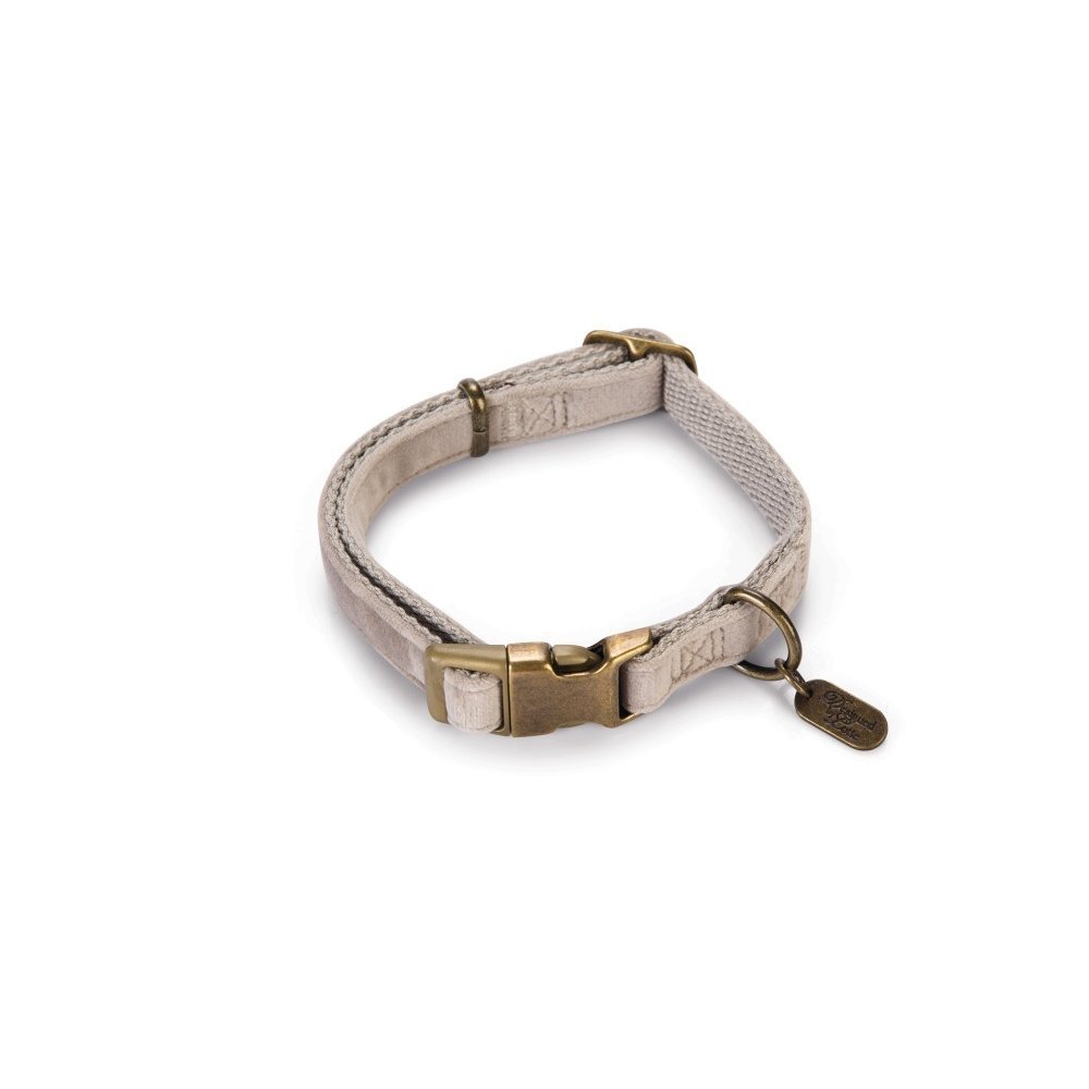 Designed by Lotte Hundehalsband Velura – grau - 15 mm, L: 26 - 40 cm