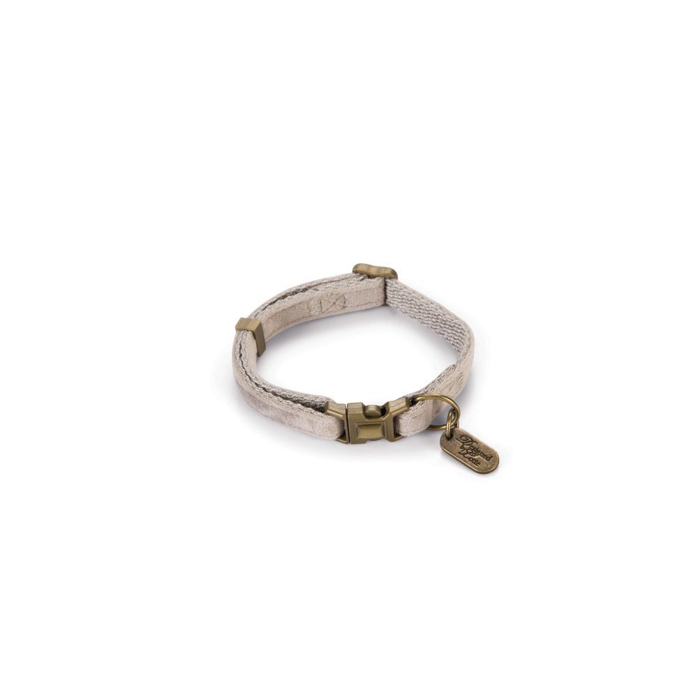 Designed by Lotte Hundehalsband Velura – grau - 10 mm, L: 20 - 30 cm