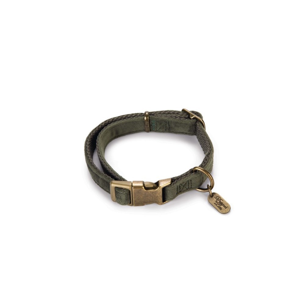 Designed by Lotte Hundehalsband Velura – grün - 15 mm, L: 26 - 40 cm