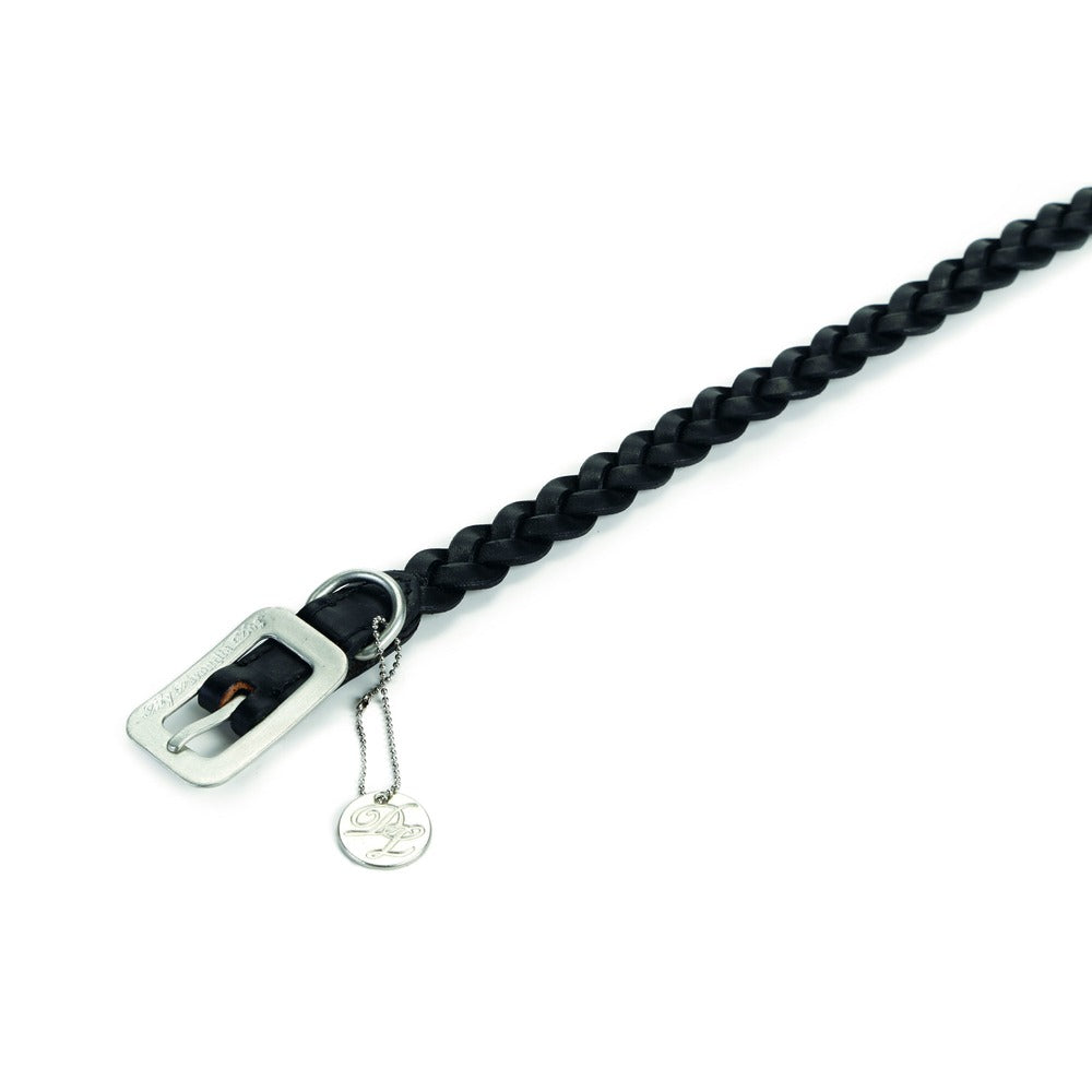 Designed By Lotte Lederhalsband für Hunde geflochten