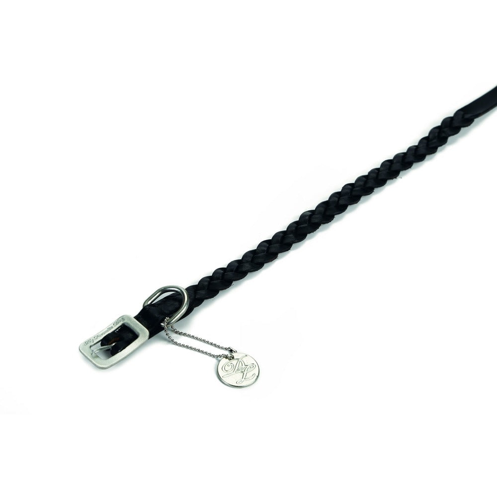 Designed By Lotte Lederhalsband für Hunde geflochten