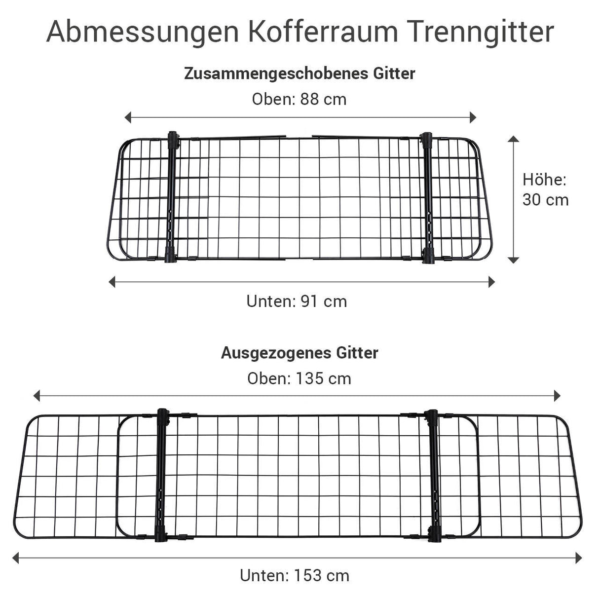 Universal Kofferraum Trenngitter