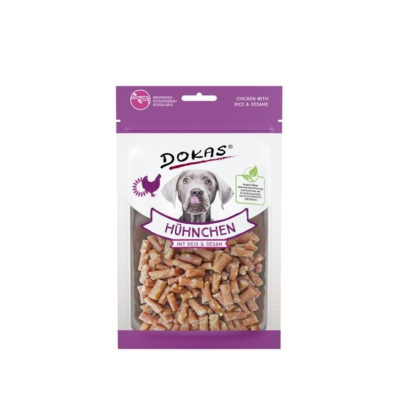 Dokas Hunde Snack Hühnchen mit Reis und Sesam – 70g