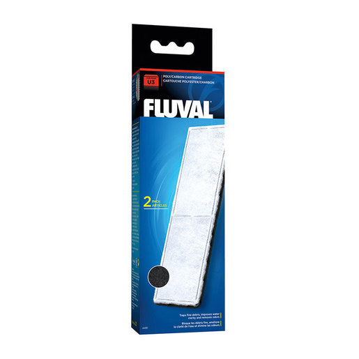 Fluval Filtermedien für U-Serien – Poly-Aktivkohle Filtereinsatz für U3 (6,0 x 17,5 x 1,0 cm)