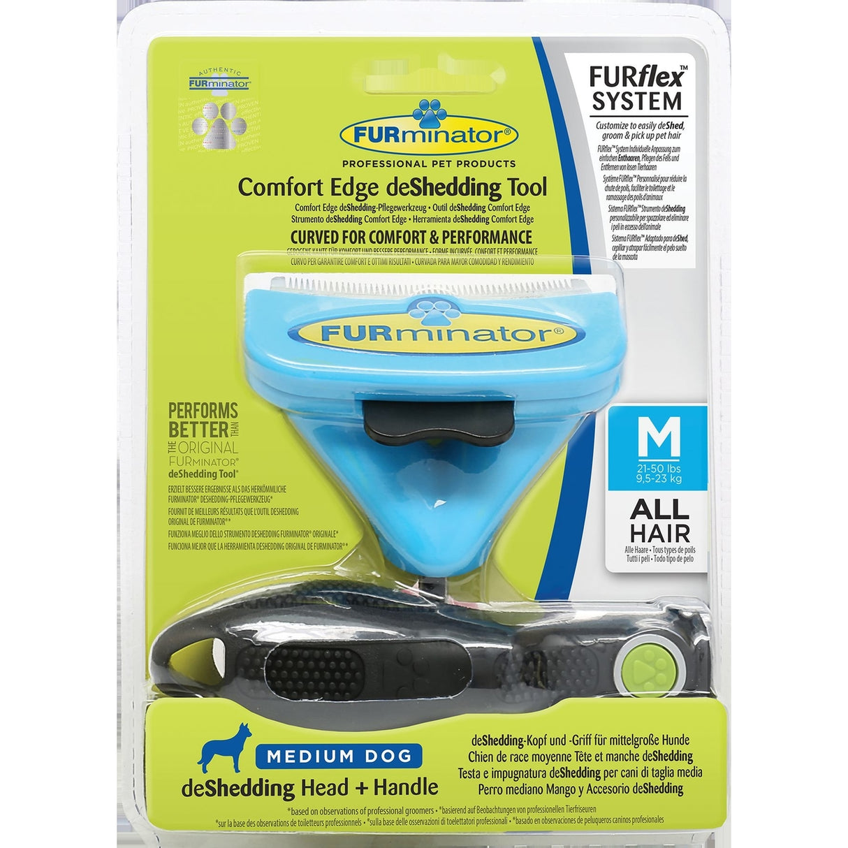 FURflex de Shedding für Hunde – Größe M - Kopf+Stiel