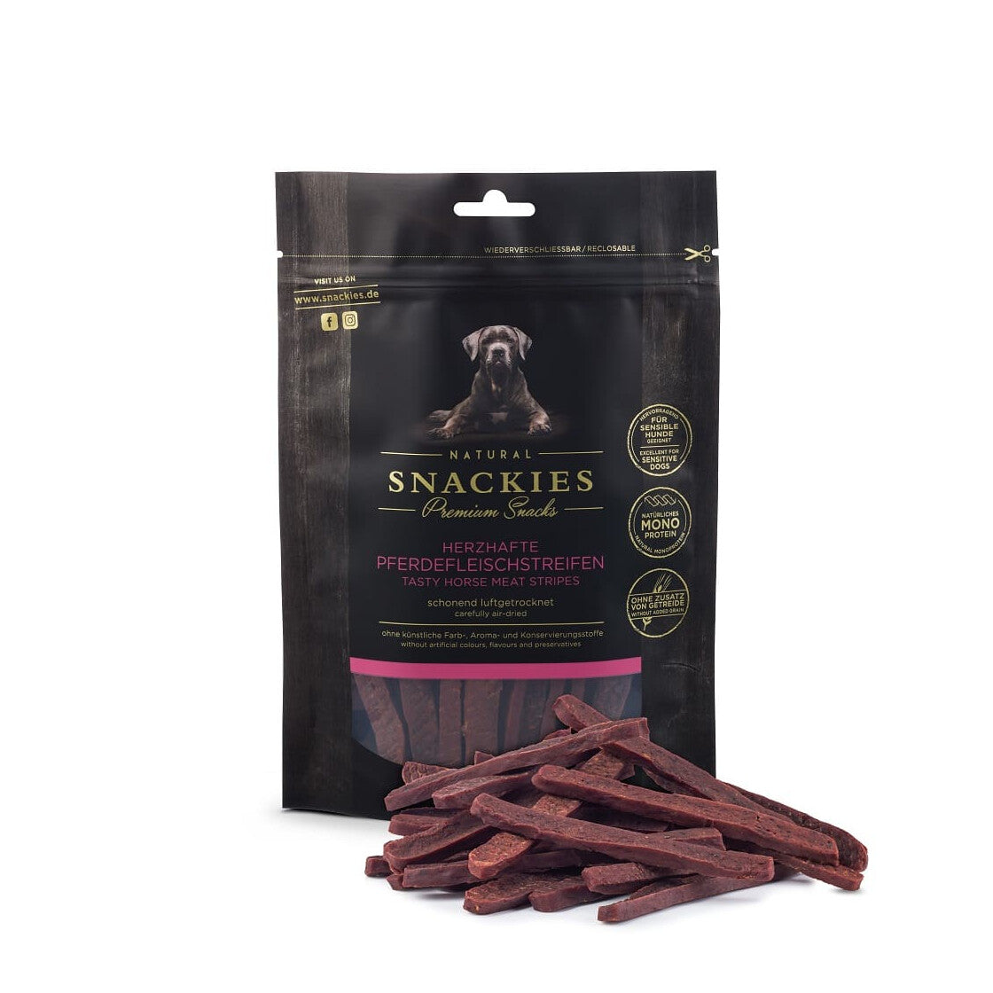 Snackies Herzhafte Pferdefleisch Snacks – Getreidefrei & Gesund für Hunde