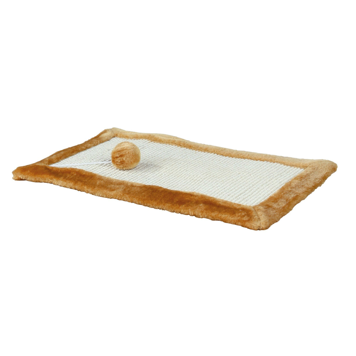 Kratzmatte mit Plüsch für Katzen – Plüsch, 55 × 35 cm, braun