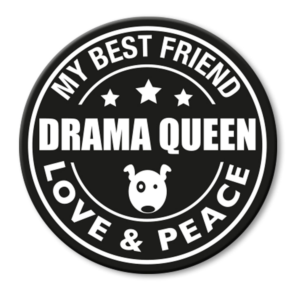 Max & Molly Cool Tags für Leinen und Geschirre – für L-XXL Geschirre - Drama Queen (rund)