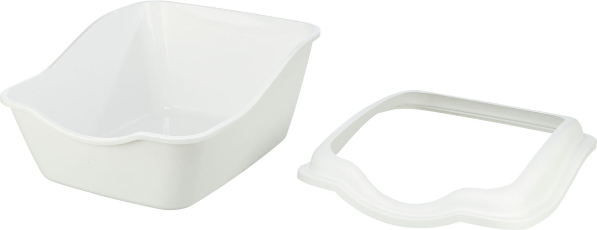TRIXIE Cleany Cat Katzentoilette mit Rand – hohe Umrandung, Easy-Click, rutschfest, 54×45×21 cm