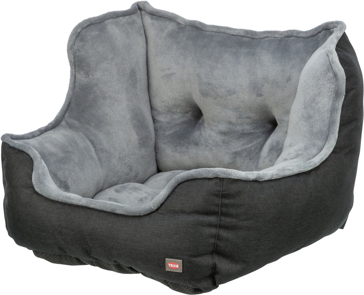 TRIXIE Hunde Autositz – weich gepolstert, Gurtdurchführung, waschbar, 50×40×50 cm, schwarz