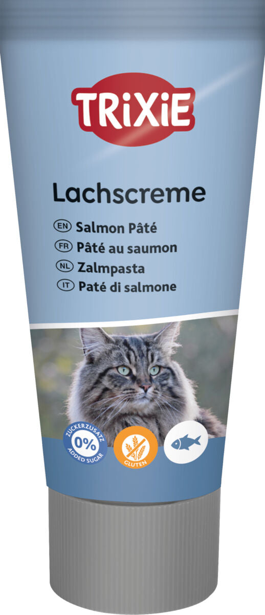 TRIXIE PREMIO Lachscreme Katze – Tube 75 g, 35 % Lachs, glutenfrei, mit Taurin