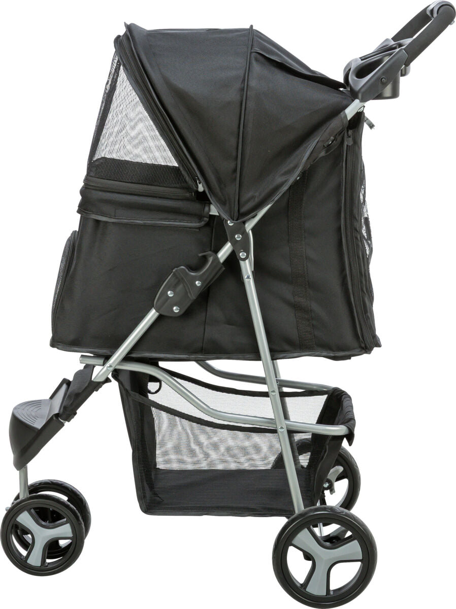 TRIXIE Hunde Buggy – gefedert, faltbar, bis 11 kg, 47×100×80 cm, schwarz