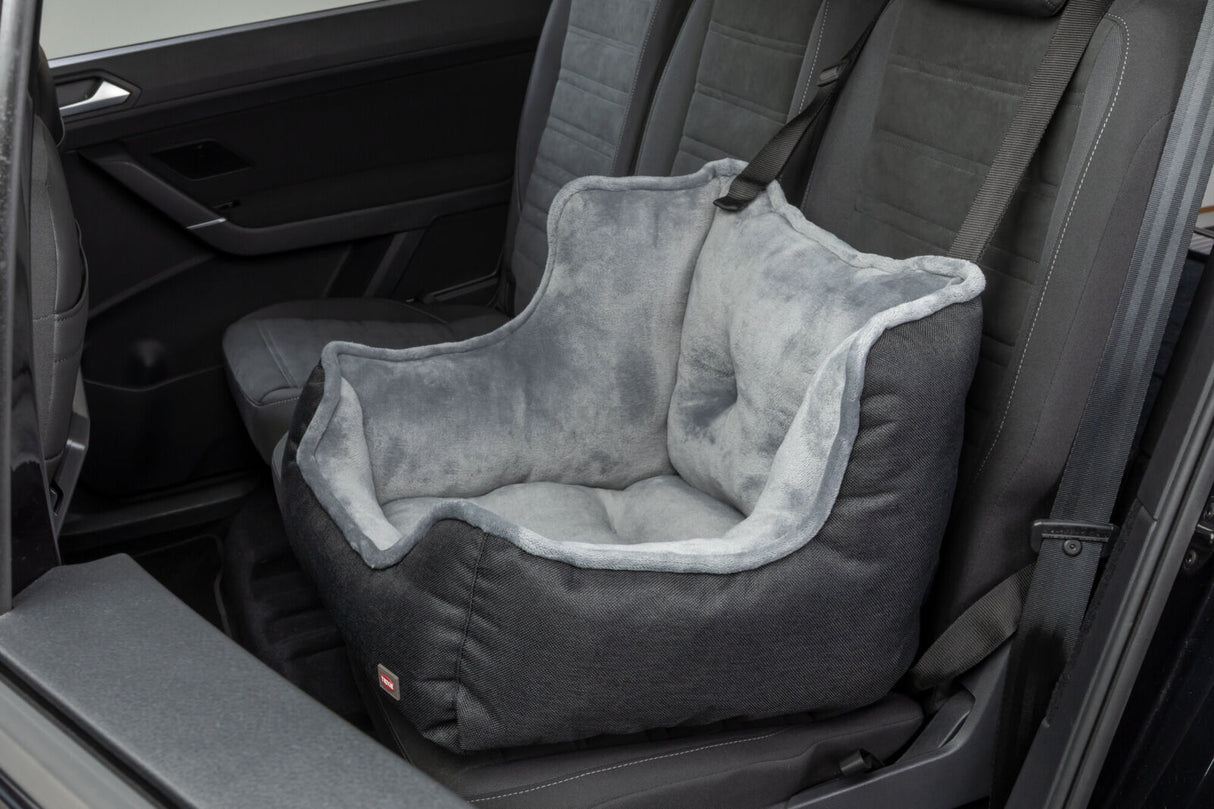 TRIXIE Hunde Autositz – weich gepolstert, Gurtdurchführung, waschbar, 50×40×50 cm, schwarz