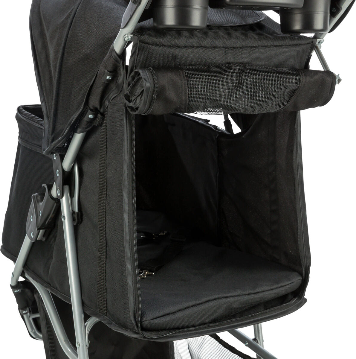 TRIXIE Hunde Buggy – gefedert, faltbar, bis 11 kg, 47×100×80 cm, schwarz