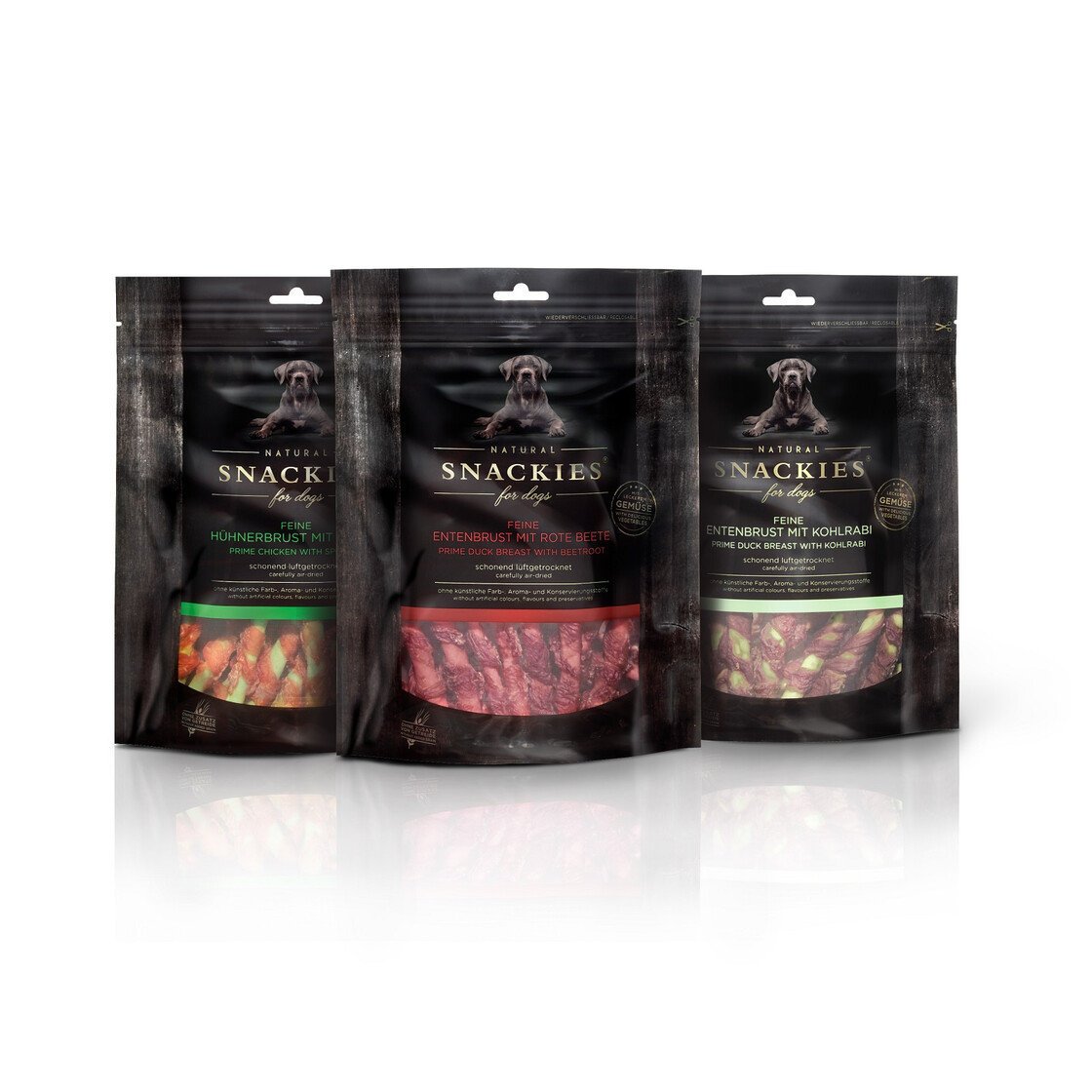 Schnupperset Hundesnacks – Gemüse, 3 x 180 g
