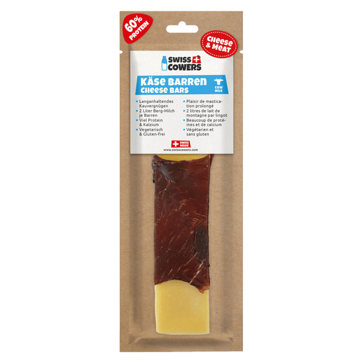Kaukäse Stangen für Hunde, Käse Barren mit Fleisch