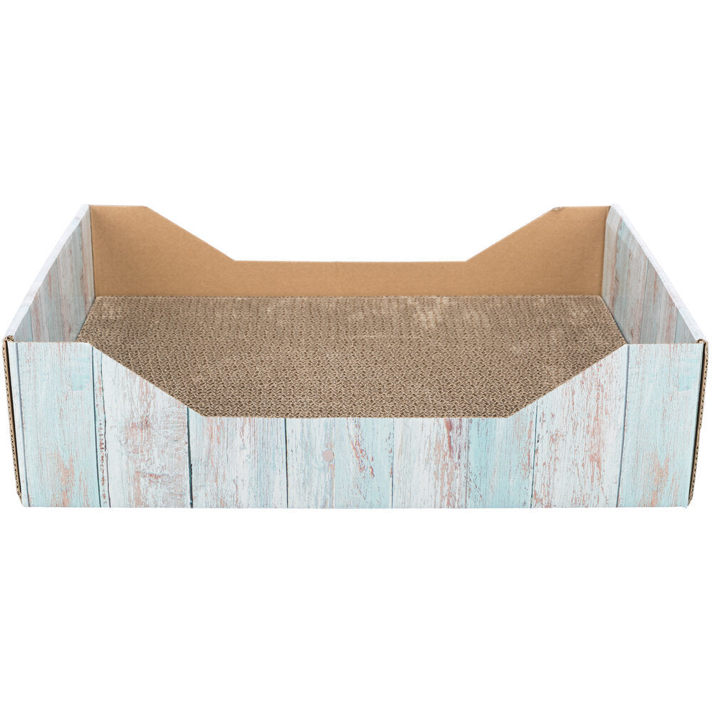 Katzen Kratzbett in bunter Holzoptik