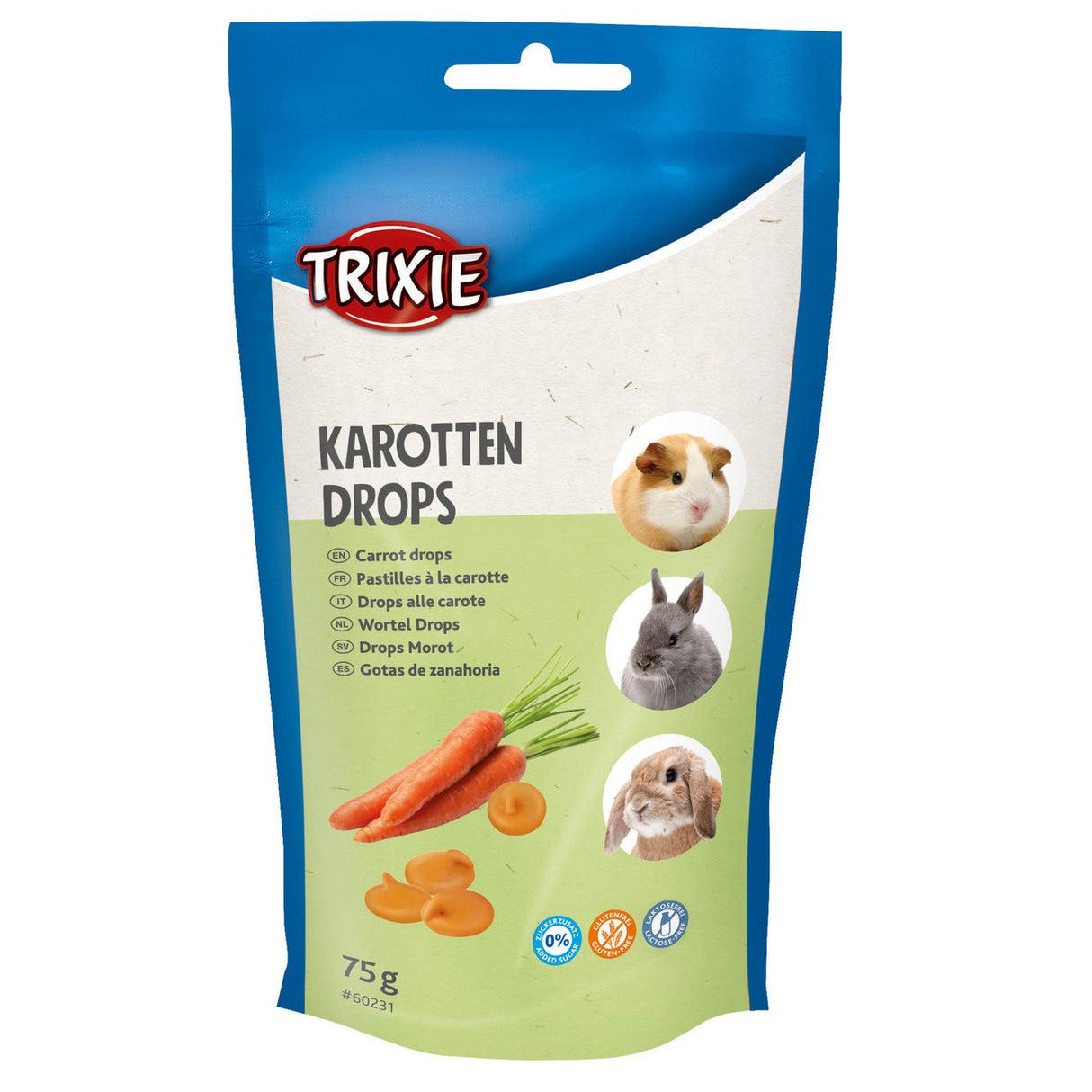Leckerlie Drops für Kleintiere – Karotten Drops, 75 g