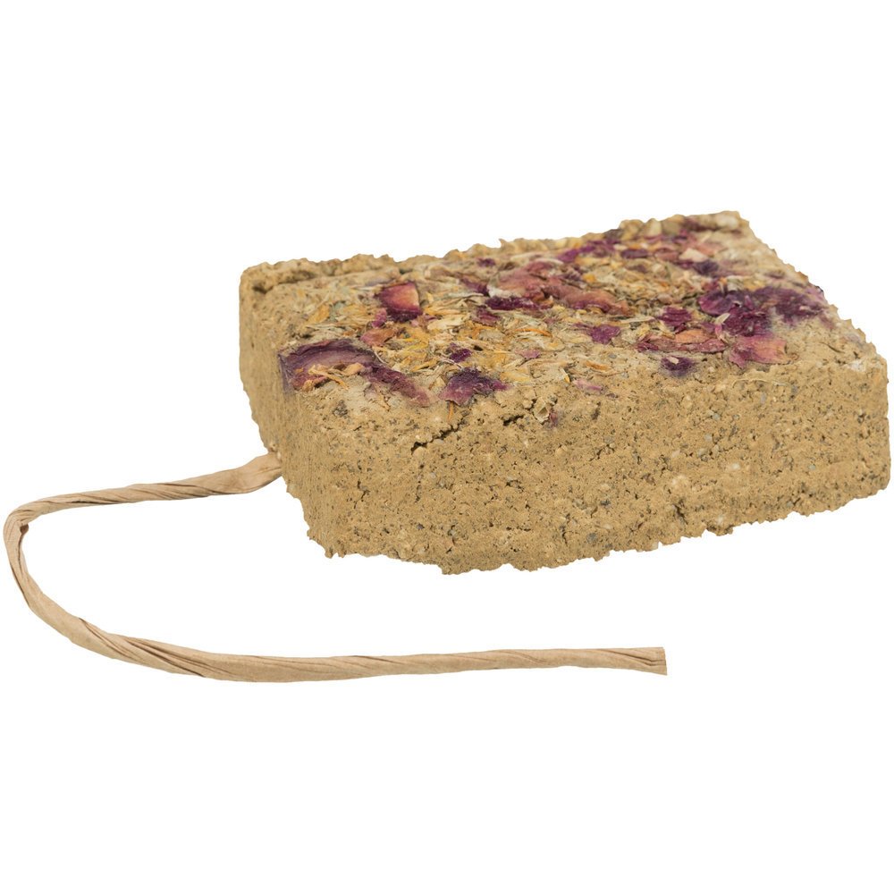 Lehmstein zum Nagen – 100 g, mit Blüten