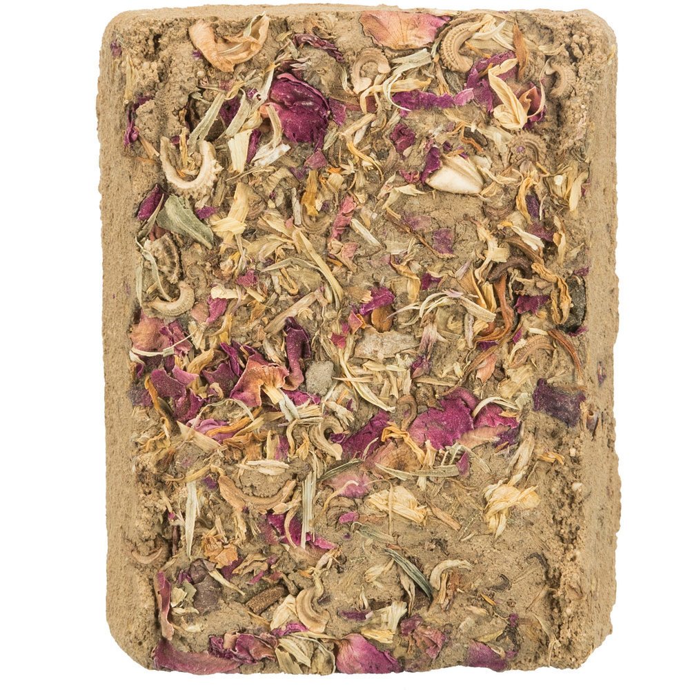 Lehmstein zum Nagen – 100 g, mit Blüten