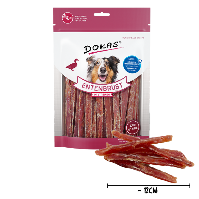 Dokas Hundesnack Entenbrust in Streifen Kaustreifen