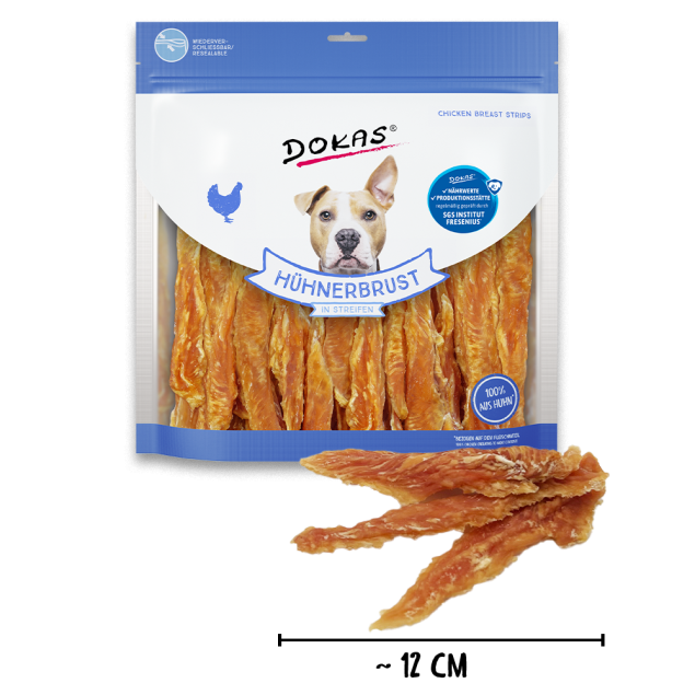 Dokas Hühnerbrust Kaustreifen für Hunde – 93 % Huhn